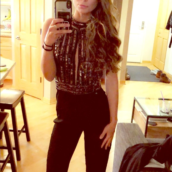 Boohoo sequin embellished keyhole jumpsuit - Picture 3 of 4